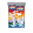 thumbnail image 1 of Ambesonne Animal Fitted Sheet & Pillow Sham Set, Happy Swan Couple Love, Full, Multicolor, 1 of 3
