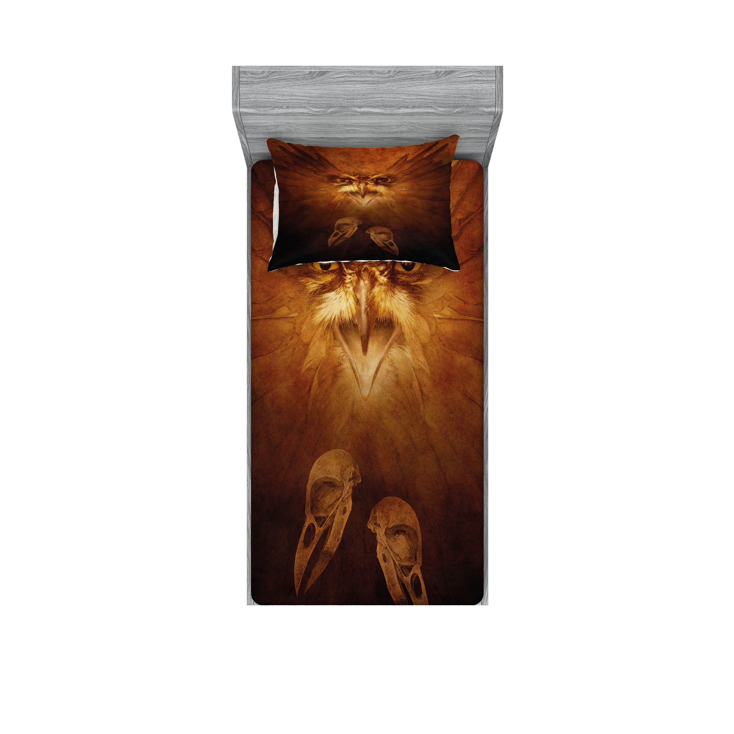 Twin White Microfiber Animal Print Bedding Set