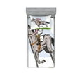 thumbnail image 1 of Ambesonne Animal Fitted Sheet & Pillow Sham Set, Horse Racing Sketch, Twin, Multicolor, 1 of 2