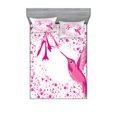 thumbnail image 1 of Ambesonne Animal Fitted Sheet & Pillow Sham Set, Hummingbird Flower Dots, Queen, Pink Fuchsia, 1 of 2