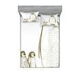 thumbnail image 1 of Ambesonne Animal Fitted Sheet & Pillow Sham Set, King and Penguin, Full, Olive Green, 1 of 2