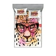 thumbnail image 1 of Ambesonne Animal Fitted Sheet & Pillow Sham Set, Modern Hipster Leopard, Queen, Orange Brown Pink, 1 of 2