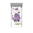 thumbnail image 1 of Ambesonne Animal Fitted Sheet & Pillow Sham Set, Playing Soccer, Twinxl, Purple White, 1 of 2