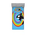 thumbnail image 1 of Ambesonne Animal Fitted Sheet & Pillow Sham Set, Rainbow Round and Whale, Twinxl, Multicolor, 1 of 2