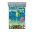thumbnail image 1 of Ambesonne Animal Fitted Sheet & Pillow Sham Set, Sea Animals Underwater, Calking, Multicolor, 1 of 2