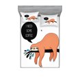 thumbnail image 1 of Ambesonne Animal Fitted Sheet & Pillow Sham Set, Shy Happy Cartoon Sloth, Full, Multicolor, 1 of 2