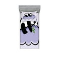 thumbnail image 1 of Ambesonne Animal Fitted Sheet & Pillow Sham Set, Sleeping Panda on Cloud, Twinxl, Lilac Black, 1 of 2