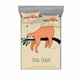 thumbnail image 1 of Ambesonne Animal Fitted Sheet & Pillow Sham Set, Sleepy Sloth Cartoon, Queen, Multicolor, 1 of 2