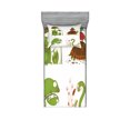 thumbnail image 1 of Ambesonne Animal Fitted Sheet & Pillow Sham Set, Snake Frog Ninja Reptile, Twinxl, Green Brown Red, 1 of 2