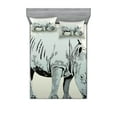 thumbnail image 1 of Ambesonne Animal Fitted Sheet & Pillow Sham Set, Wild Animal Pastel Design, Full, Pale Green and Pale Blue, 1 of 2