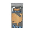 thumbnail image 1 of Ambesonne Animal Fitted Sheet & Pillow Sham Set, Wooden Paper Base Whale, Twin, Grey Blue and Brown, 1 of 2