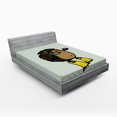 thumbnail image 1 of Ambesonne Animal Fitted Sheet, Scuba Diver Hedgehog, Full Size, Pale Blue Yellow, 1 of 2