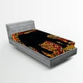 thumbnail image 1 of Ambesonne Animal Fitted Sheet, Silhouette, Twin XL Size, Brown and Black, 1 of 2