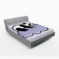 thumbnail image 1 of Ambesonne Animal Fitted Sheet, Sleeping Panda on Cloud, Full Size, Lilac Black, 1 of 3