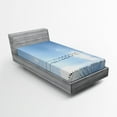 thumbnail image 1 of Ambesonne Animal Fitted Sheet, Swallows on Power Cord, Twin Size, Pale Blue Black White, 1 of 2