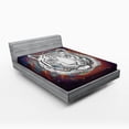 thumbnail image 1 of Ambesonne Animal Fitted Sheet, Tiger from Outer Space, Full Size, Brown White and Black, 1 of 3