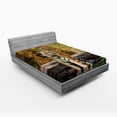 thumbnail image 1 of Ambesonne Animal Fitted Sheet, Tiger in Forest, Queen Size, Orange and Brown, 1 of 2