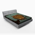 thumbnail image 1 of Ambesonne Animal Fitted Sheet, Tired Owl on Oak Tree, Full Size, Blue Brown, 1 of 2