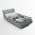 thumbnail image 1 of Ambesonne Animal Fitted Sheet, Wild Animal Pastel Design, Twin Size, Pale Green and Pale Blue, 1 of 3