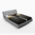 thumbnail image 1 of Ambesonne Animal Fitted Sheet, Wild Animal on Highway, Full Size, Black Cocoa Grey, 1 of 2