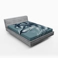 thumbnail image 1 of Ambesonne Animal Fitted Sheet, Wild Exotic Wolf Image, Full Size, Slate Blue, 1 of 2
