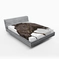 thumbnail image 1 of Ambesonne Animal Fitted Sheet, Wild Horse Portrait, Full Size, Brown White, 1 of 3