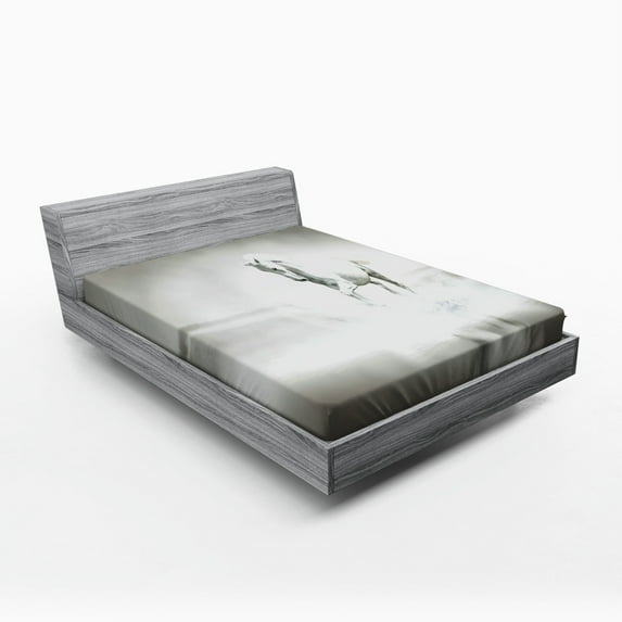 Ambesonne Animal Fitted Sheet, Wild, Queen Size, Black and White