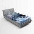 thumbnail image 1 of Ambesonne Animal Fitted Sheet, Winter Forest Theme, Twin Size, Brown White, 1 of 2