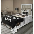 thumbnail image 1 of Ambesonne Animal Fitted & Top Sheet Set with Sham, Jail Kitty Under Arrest, Brown Black White, 1 of 4