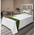 thumbnail image 1 of Ambesonne Animal Fitted & Top Sheet Set with Sham, Tropic Wild Rainforest, Green White, 1 of 4