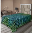 thumbnail image 1 of Ambesonne Animal Flat Sheet, Alligator Skin, TwinXL Size, Green Blue, 1 of 1