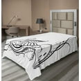 thumbnail image 1 of Ambesonne Animal Flat Sheet, Black Swan in River, Twin Size, White Black, 1 of 1