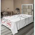 thumbnail image 1 of Ambesonne Animal Flat Sheet, Flowers Butterfly Line Art, TwinXL Size, Charcoal Grey Vermilion, 1 of 1