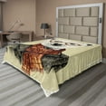 thumbnail image 1 of Ambesonne Animal Flat Sheet, Hipster Bear Glasses, Full Size, Cream Dark Orange Black, 1 of 1