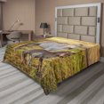 thumbnail image 1 of Ambesonne Animal Flat Sheet, Horses in Pasture Sunset, California King, Dark Taupe Multicolor, 1 of 1