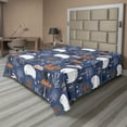 thumbnail image 1 of Ambesonne Animal Flat Sheet, Polar Bear Squirrel Trees, Full Size, Dark Lavender Multicolor, 1 of 1