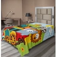thumbnail image 1 of Ambesonne Animal Flat Sheet, Savannah Art Wild Animals, TwinXL Size, Multicolor, 1 of 1