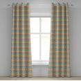 thumbnail image 1 of Ambesonne Animal Grommet Curtain, Exotic Geometric Art, 50" x 120", Turquoise Orange Cream, 1 of 6