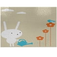 thumbnail image 1 of Ambesonne Animal Jigsaw Puzzle Durable Cardboard, Bunny with Flowers, 1000 pcs, White Tan and Blue, 1 of 5