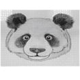 thumbnail image 1 of Ambesonne Animal Jigsaw Puzzle Durable Cardboard, Hand Drawn Panda, 1000 pcs, Lime Green White, 1 of 1