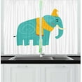 thumbnail image 1 of Ambesonne Animal Kitchen Curtains, Animal with Hat and Scarf, 55"x45", Seafoam Orange, 1 of 1