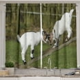 thumbnail image 1 of Ambesonne Animal Kitchen Curtains, Farm Life with Goats, 55"x45", White Green, 1 of 3