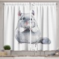 thumbnail image 1 of Ambesonne Animal Kitchen Curtains, Fluffy and Funny Chinchilla, 55"x36", Grey Rose White, 1 of 3