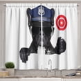 thumbnail image 1 of Ambesonne Animal Kitchen Curtains, Pug Dog Police Costume, 55"x45", Blue and Black, 1 of 1