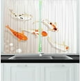 thumbnail image 1 of Ambesonne Animal Kitchen Curtains, Traditional Spotted Koi Fish, 55"x39", Orange Beige, 1 of 1
