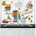 thumbnail image 1 of Ambesonne Animal Kitchen Curtains, Urban Forest Characters, 55"x39", Multicolor, 1 of 2