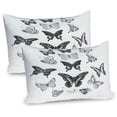 thumbnail image 1 of Ambesonne Animal Pillow Sham 2 Pack, Modern Realistic Art, 36"x20", Black Grey and White, 1 of 3