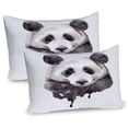 thumbnail image 1 of Ambesonne Animal Pillow Sham 2 Pack, Watercolor Panda Bear, 30"x20", Beige White and Black, 1 of 3