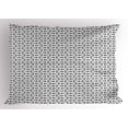 thumbnail image 1 of Ambesonne Animal Pillow Sham, Abstract Fish Retro Art, 26" X 20", Black and White, 1 of 2