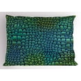 thumbnail image 1 of Ambesonne Animal Pillow Sham, Alligator Skin, 36" X 20", Green Blue, 1 of 2